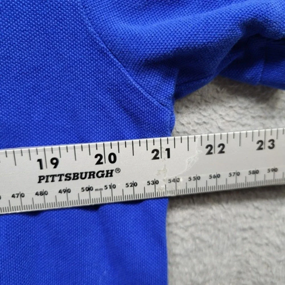 Polo Top Look Men Polo Shirt XL Blue Custom‎ Slim Fit Logo Short Sleeve Collar